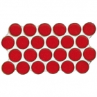Плитка настенная, декор под мозаику 13.5x25 Unicer LUX DECOR CIRCULOS ROJO (красная)