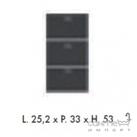Шкафчик с тремя ящиками с доводчиками Labor Legno Vogue VC 0/9 -33Х цвета в ассортименте