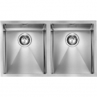 Кухонная мойка на две чаши CM SPA Filoraggiato 120Х9 нержавеющая сталь сатин