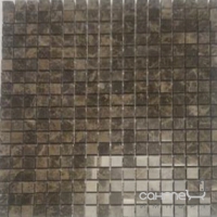 Мозаїка 30,5x30,5 (1,5x1,5) Veromar DARK EMPERADOR POLISHED RM-15-158 (коричнева)