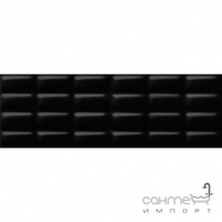Настінна плитка 25X75 Opoczno PRET-A-PORTER BLACK GLOSSY PILLOW STRUCTURE (чорна)
