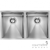 Кухонна мийка на дві чаші CM SPA Filoraggiato 120Х9 нержавіюча сталь сатин