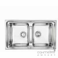 Кухонная мойка на две чаши CM SPA Brando 15104 нержавеющая сталь сатин