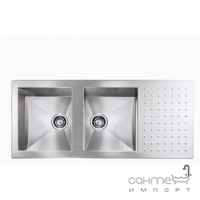 Кухонна мийка на дві чаші з сушкою  CM SPA Punto 10907 нержавіюча сталь сатин