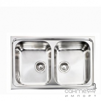 Кухонная мойка на две чаши CM SPA Cristal 10014 нержавеющая сталь сатин