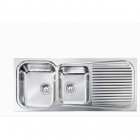 Кухонна мийка на півтори чаші з сушкою  CM SPA Matico 11647 нержавіюча сталь сатин, ліва