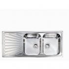 Кухонна мийка на дві чаші з сушкою  CM SPA Cometa 11447 нержавіюча сталь сатин, права