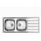 Кухонная мойка на две чаши с сушкой CM SPA Universal 15447 нержавеющая сталь матовая, левая