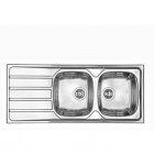 Кухонная мойка на две чаши с сушкой CM SPA Universal 15447 нержавеющая сталь матовая, правая