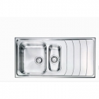 Кухонна мийка на півтори чаші з сушкою  CM SPA Battigia 10745 нержавіюча сталь сатин, ліва