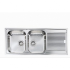 Кухонна мийка на дві чаші з сушкою  CM SPA Filo Slim 11207 нержавіюча сталь сатин, ліва