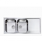 Кухонна мийка на дві чаші з сушкою  CM SPA Punto Plus 11Х07 нержавіюча сталь, ліва