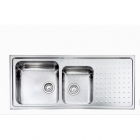 Кухонная мойка на полторы чаши с сушкой CM SPA Punto Plus 011117 нержавеющая сталь сатин, левая