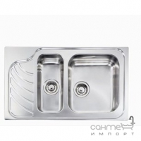Кухонна мийка на півтори чаші з сушкою  CM SPA Eureka 11754 нержавіюча сталь сатин, права