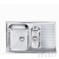 Кухонна мийка на півтори чаші з сушкою  CM SPA Matico 11641 нержавіюча сталь сатин, ліва
