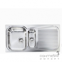 Кухонна мийка на півтори чаші з сушкою  CM SPA Matico 11645 нержавіюча сталь сатин, ліва