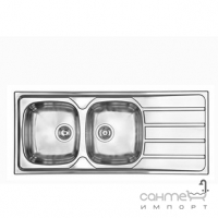 Кухонная мойка на две чаши с сушкой CM SPA Universal 15447 нержавеющая сталь матовая, левая