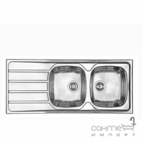 Кухонная мойка на две чаши с сушкой CM SPA Universal 15447 нержавеющая сталь матовая, правая