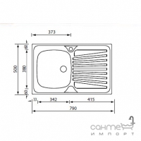 Кухонна мийка з сушкою CM SPA Mondial 115Х1 нержавіюча сталь, ліва