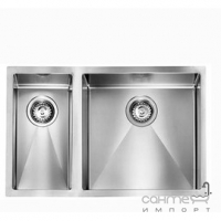 Кухонная мойка на полторы чаши CM SPA Filoraggiato 120Х3 нержавеющая сталь сатин, правая