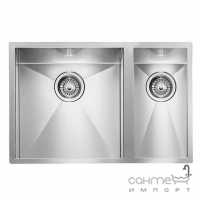 Кухонная мойка на полторы чаши CM SPA Filoquadra 119Х3 нержавеющая сталь сатин, левая