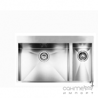 Кухонна мийка на півтори чаші CM SPA Filoquadra 12937 сталь нержавіюча сатин, ліва