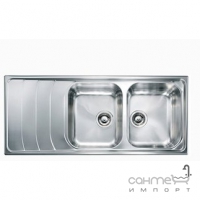 Кухонна мийка на дві чаші з сушкою  CM SPA Battigia 10747 нержавіюча сталь сатин, права