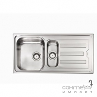 Кухонная мойка на полторы чаши с сушкой CM SPA Cristal 10015 нержавеющая сталь сатин, левая