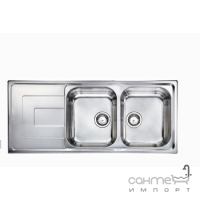 Кухонна мийка на дві чаші з сушкою  CM SPA Como 101Х7 нержавіюча сталь, права