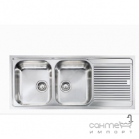 Кухонна мийка на дві чаші з сушкою  CM SPA Filo Slim 11207 нержавіюча сталь сатин, ліва