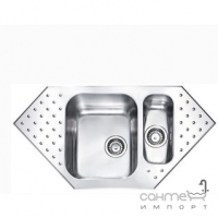 Кухонна мийка на півтори чаші з сушкою  CM SPA Punto Plus 11Х02 нержавіюча сталь, ліва