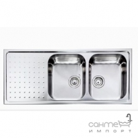 Кухонна мийка на дві чаші з сушкою  CM SPA Punto Plus 11Х07 нержавіюча сталь, права