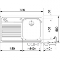 Кухонна мийка Franke Armonia AMT 611 крило зліва 101.0381.802 мікродекор