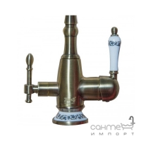 Змішувач для кухні із виливом для фільтрованої води з керам. ручкою та орнаментом Zorg ZR 312-YF-50 Бронза (Латунь)