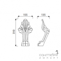 Декоративні ніжки у формі левових лап для ванни Marmorin Fama 566 016 xx