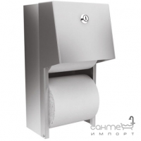 Держатель туалетной бумаги для двух бытовых рулонов металлический Merida 0030 сатин