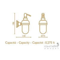 Дозатор для жидкого мыла стеклянный настенный Bagno & Associati Canova CA 127 в цвете