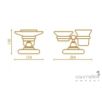 Мильниця та склянка керамічні з підставкою Bagno & Associati Canova CA 772 колір на вибір