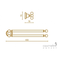 Тримач для рушників подвійний Bagno & Associati Canova CA 214 колір на вибір