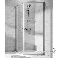 Напівкругла душова кабіна Huppe Classic S2 С20602087321 профіль сатин, скло прозоре