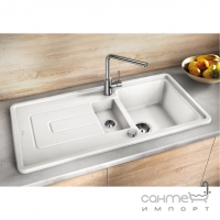 Керамічна кухонна мийка на півтори чаші з сушкою Blanco Tolon 6S 520320 біла глянсова