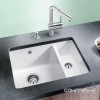 Керамічна кухонна мийка на півтори чаші Blanco Subline PuraPlus 350/150-U 5ХХХХХ кольори в асортименті