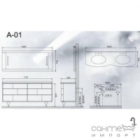 Комплект мебели для ванной комнаты ADMC A-01