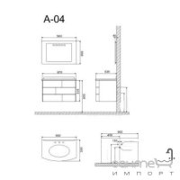 Комплект меблів для ванної кімнати ADMC A-04