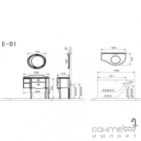 Комплект мебели для ванной комнаты ADMC E-01