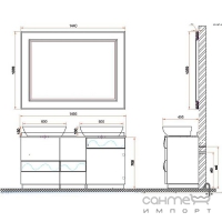 Комплект мебели для ванной комнаты ADMC F-02