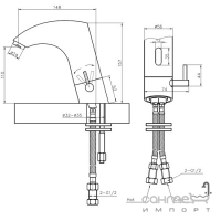 Змішувач для раковини безконтактний Invena Tweed Smart BS-00-001