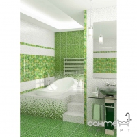 Настенная плитка, декор 250x500 Береза Керамика Симфония Зеленый
