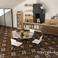 Плитка для підлоги, декор під паркет 400х400 Керамін Калабрія 4Д коричнева