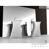 Дизайнерська раковина з п'єдесталом Hidra Ceramica Miss MI15 BIANCO LUCIDO білий глянсовий